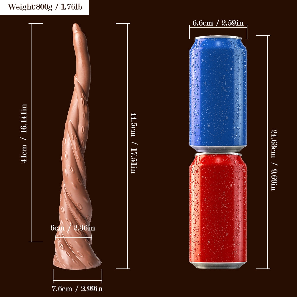 16 Inch Monster Spiral Design Super Long Dildo with Suction Base