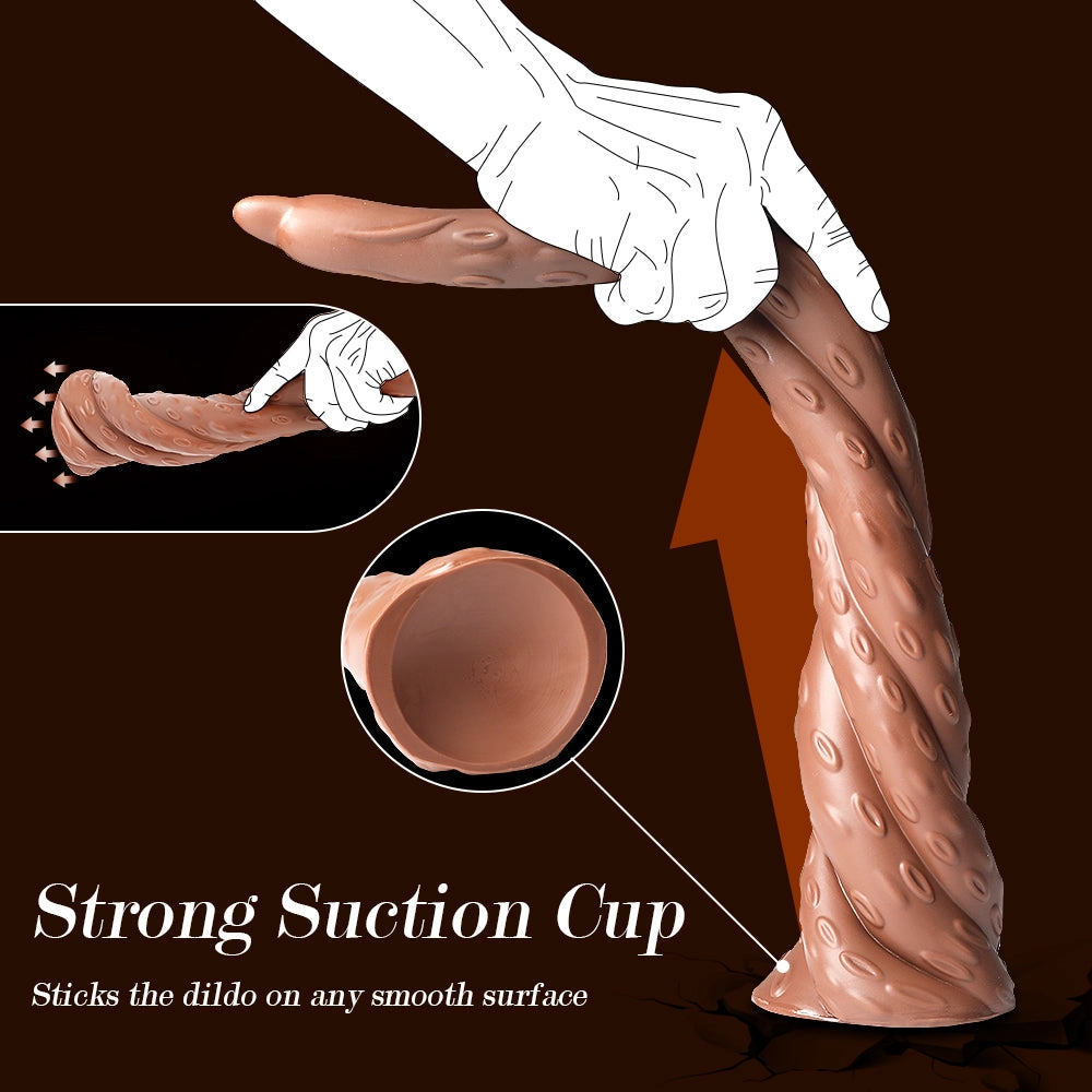 16 Inch Monster Spiral Design Super Long Dildo with Suction Base