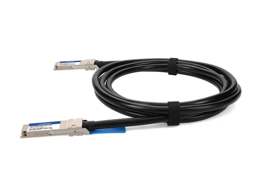 AddOn - 40GBase-CU direct attach cable - TAA Compliant - QSFP  to QSFP  - 3.3 ft - twinaxial - SFF-8661/IEEE 802.3bj - halogen-free, QSFP-40GB-PDAC1MLZ-J-AO