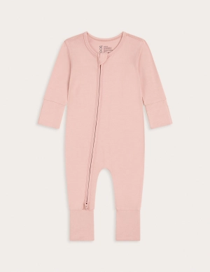 Baby Long Sleeve Romper - Dusty Pink