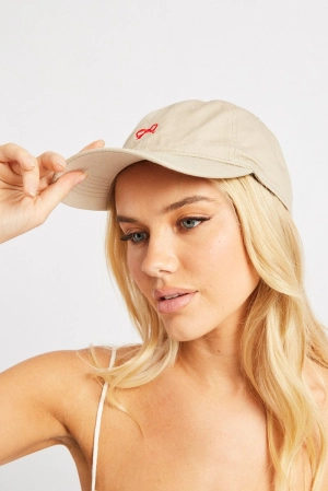 Beige Bow Cap