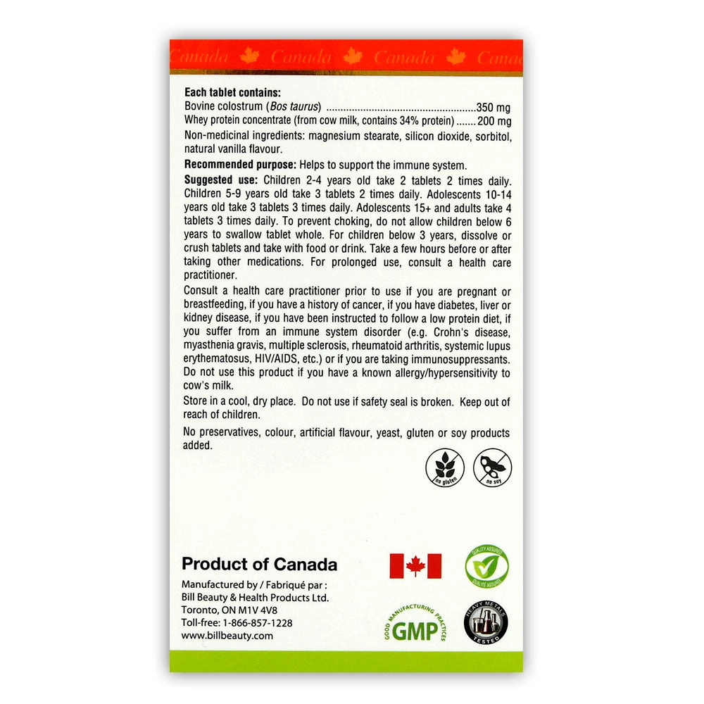BILL Natural Sources® Children's Colostrum 90 Chewable Tablets