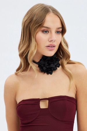 Black Floral Chocker
