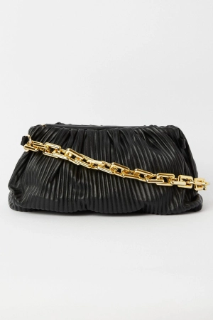 Black Ruched Crossbody Bag