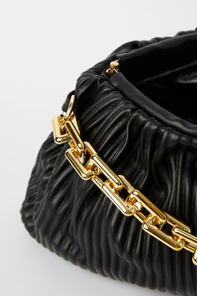 Black Ruched Crossbody Bag