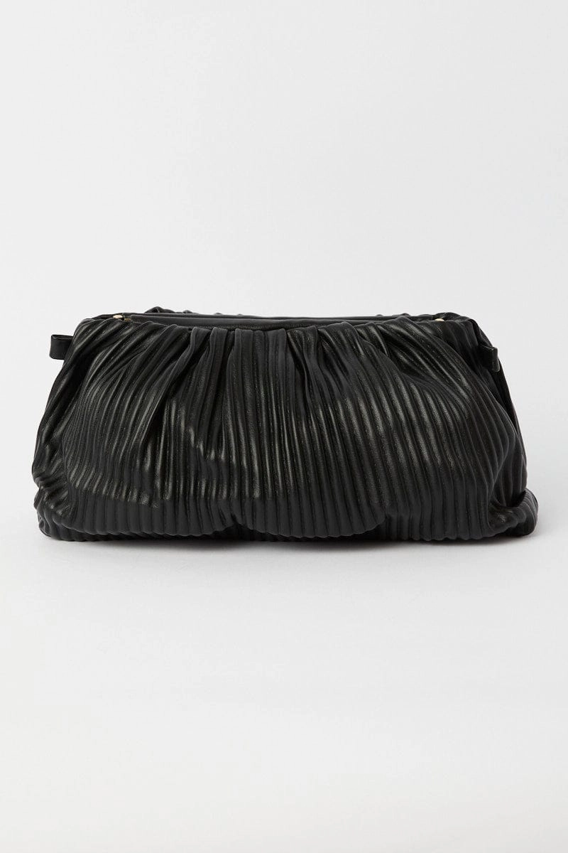 Black Ruched Crossbody Bag