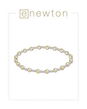 E Newton Classic Sincerity Pattern Bead Bracelet - Mixed Metal