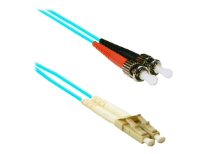 ENET - Patch cable - ST multi-mode (M) to LC multi-mode (M) - 12 m - fiber optic - duplex - 50 / 125 micron - OM3 - riser - aqua STLC-10G-12M-ENC