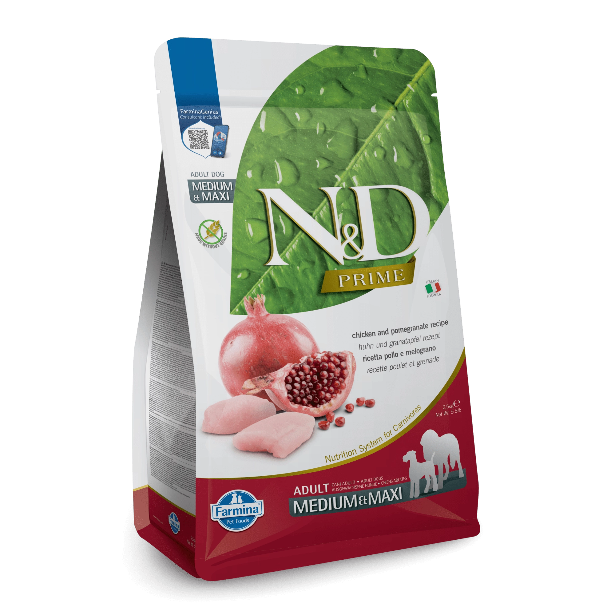 Farmina N&D Prime Grain Free Chicken & Pomegranate Medium & Maxi Adult Dry Dog Food
