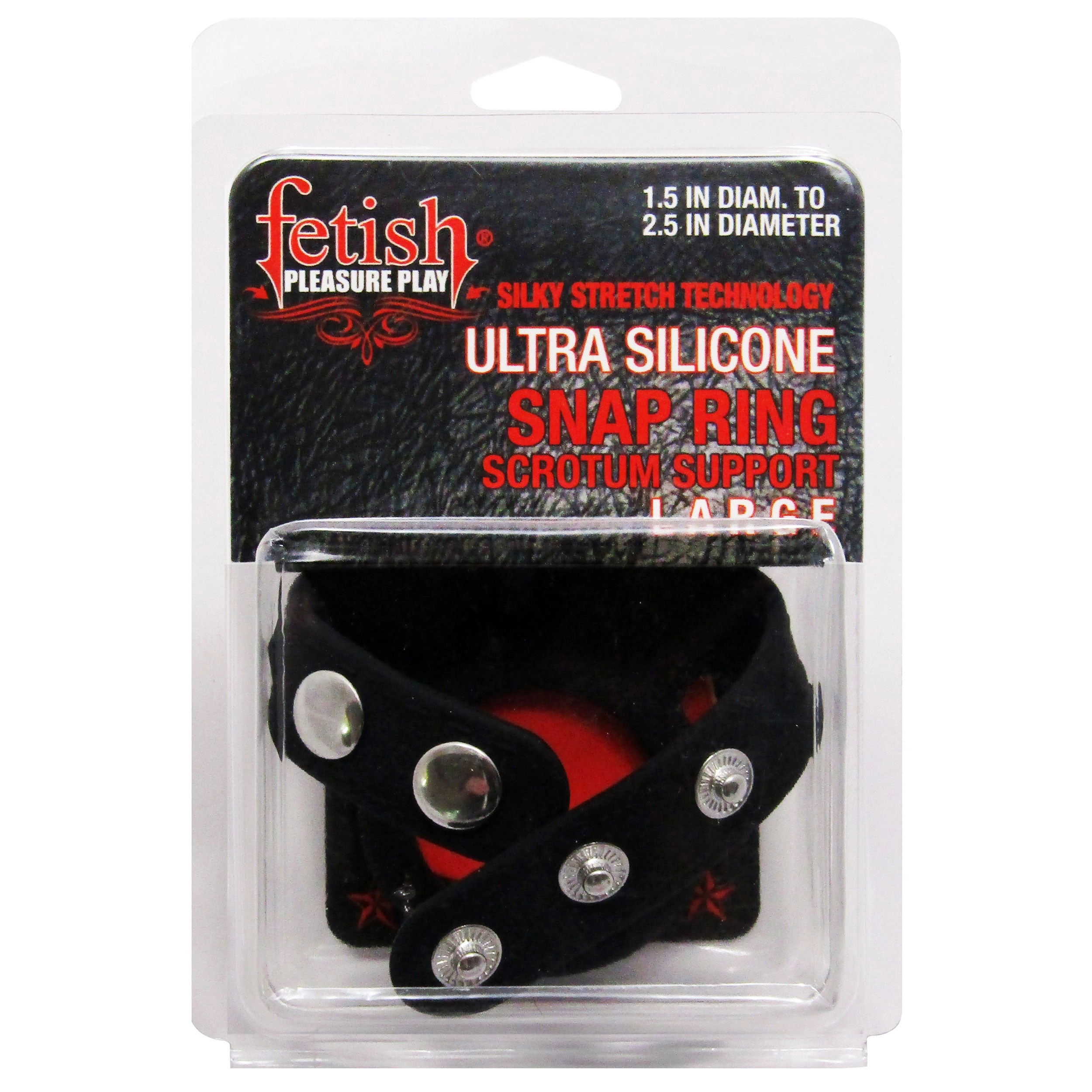 Fetish Pleasure Play Large Snap Ring w/Scrotum Support