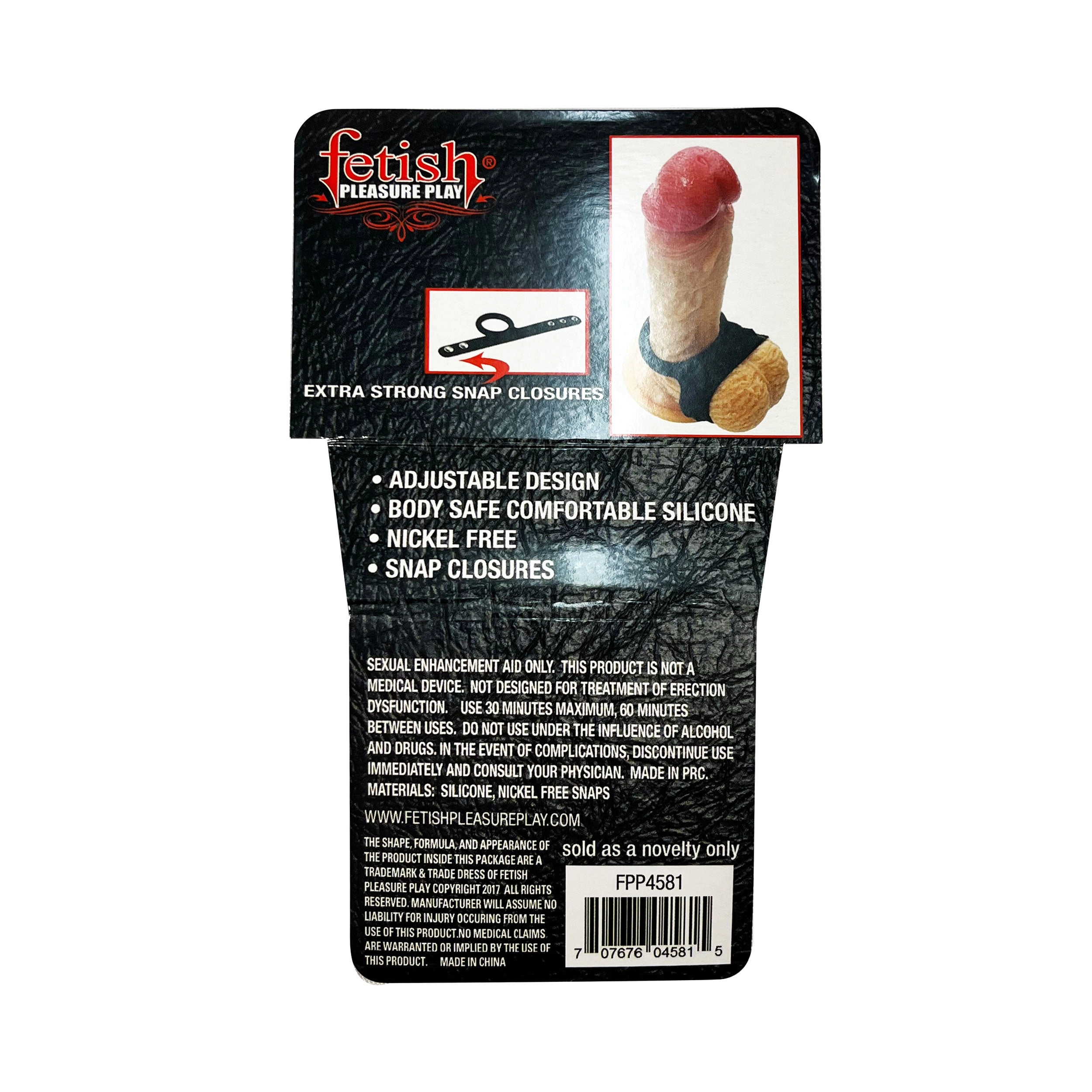 Fetish Pleasure Play Large Snap Ring w/Scrotum Support