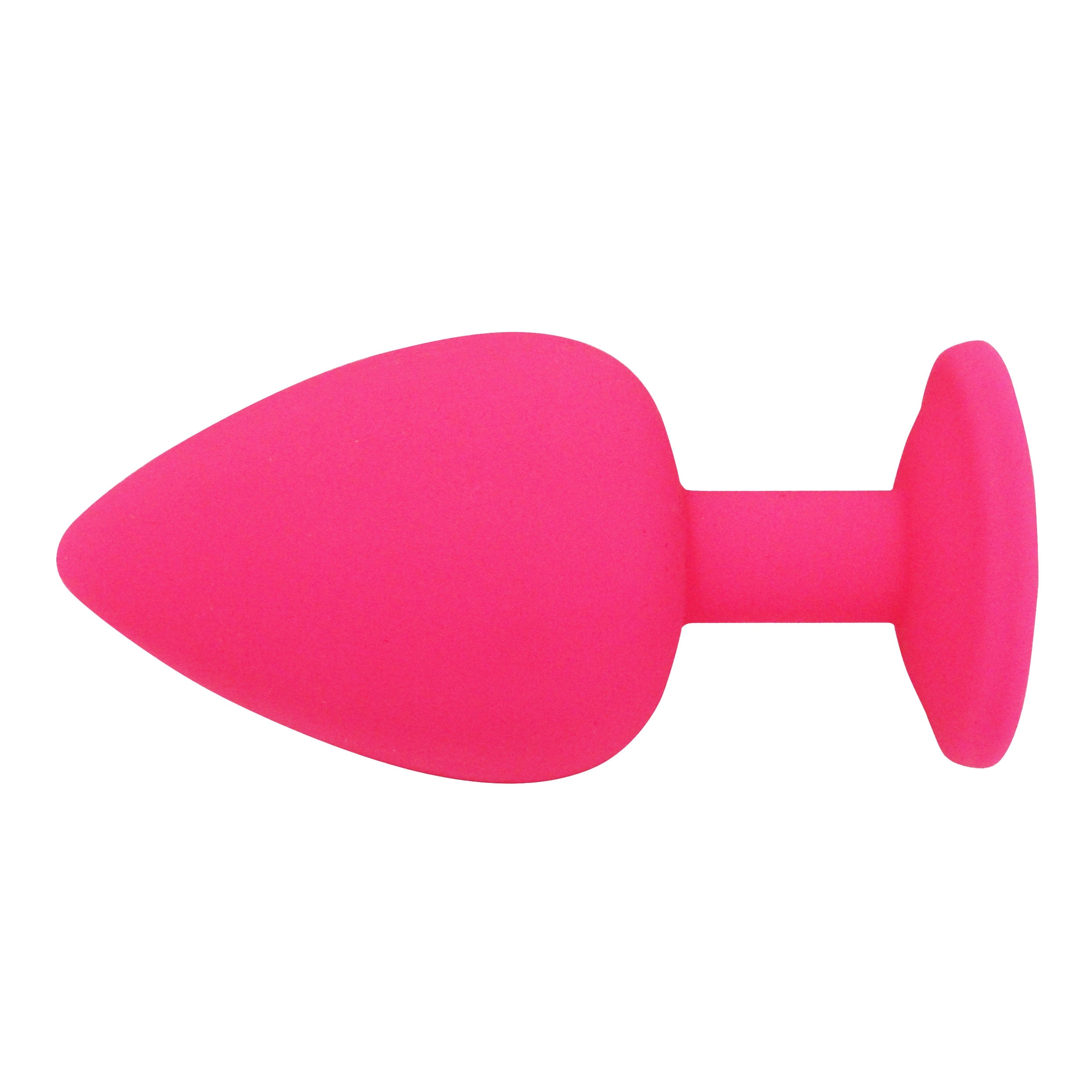 Fetish Pleasure Play Medium Pink Silicone Green Jewel Butt Plug