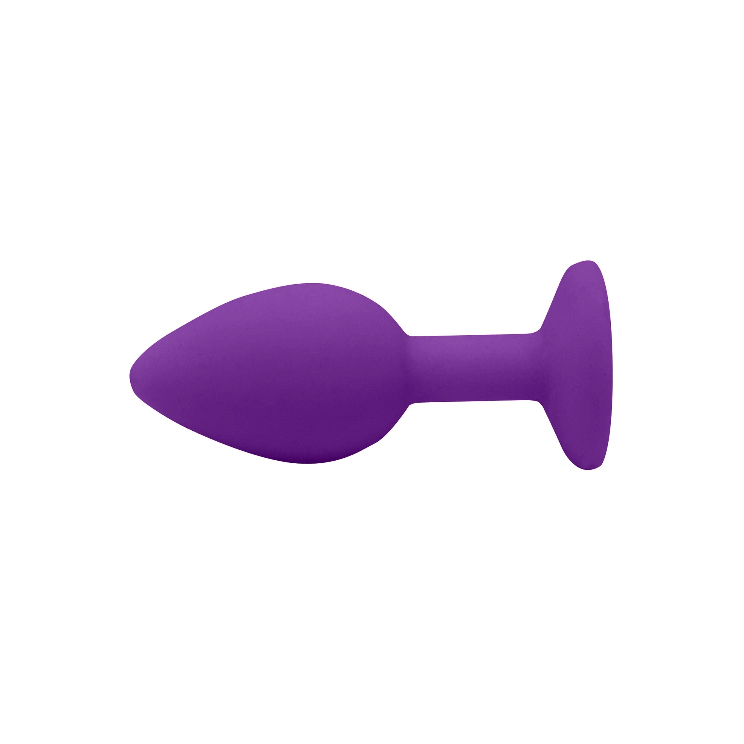 Fetish Pleasure Play Small Purple Silicone Blue Jewel Butt Plug