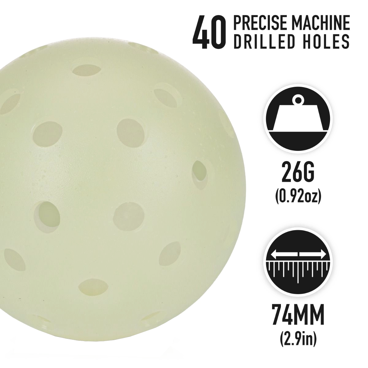 Glow In The Dark Recreation Pickleball - 3 Pack