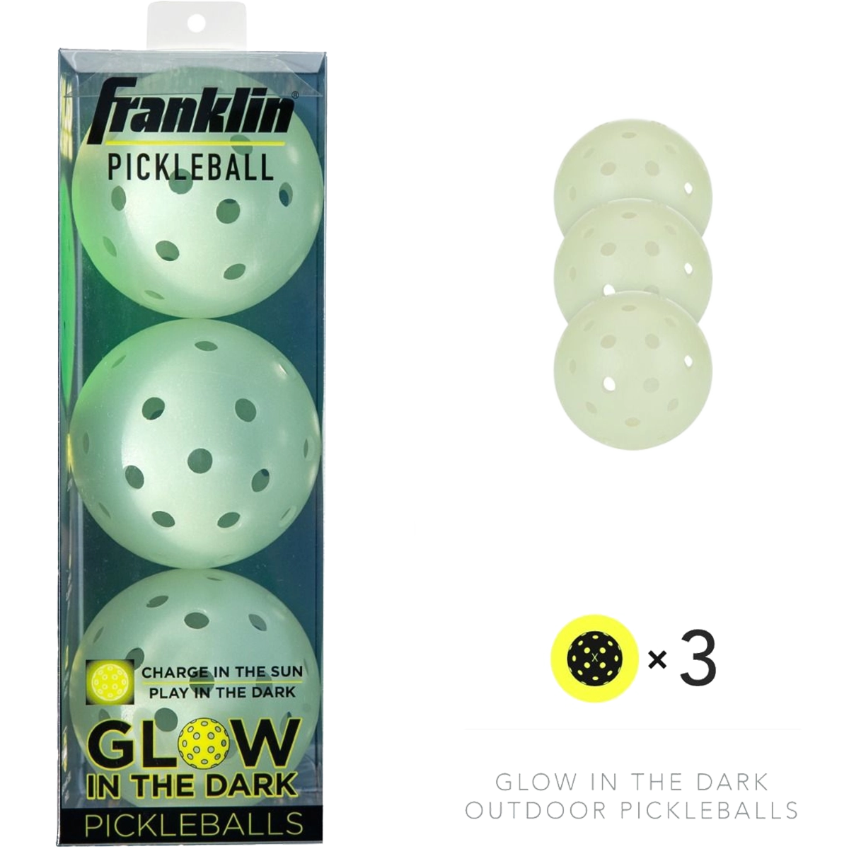 Glow In The Dark Recreation Pickleball - 3 Pack
