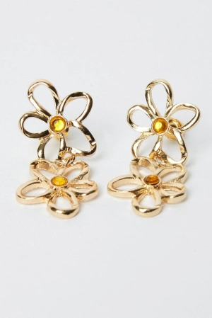 Gold Flower Earrings