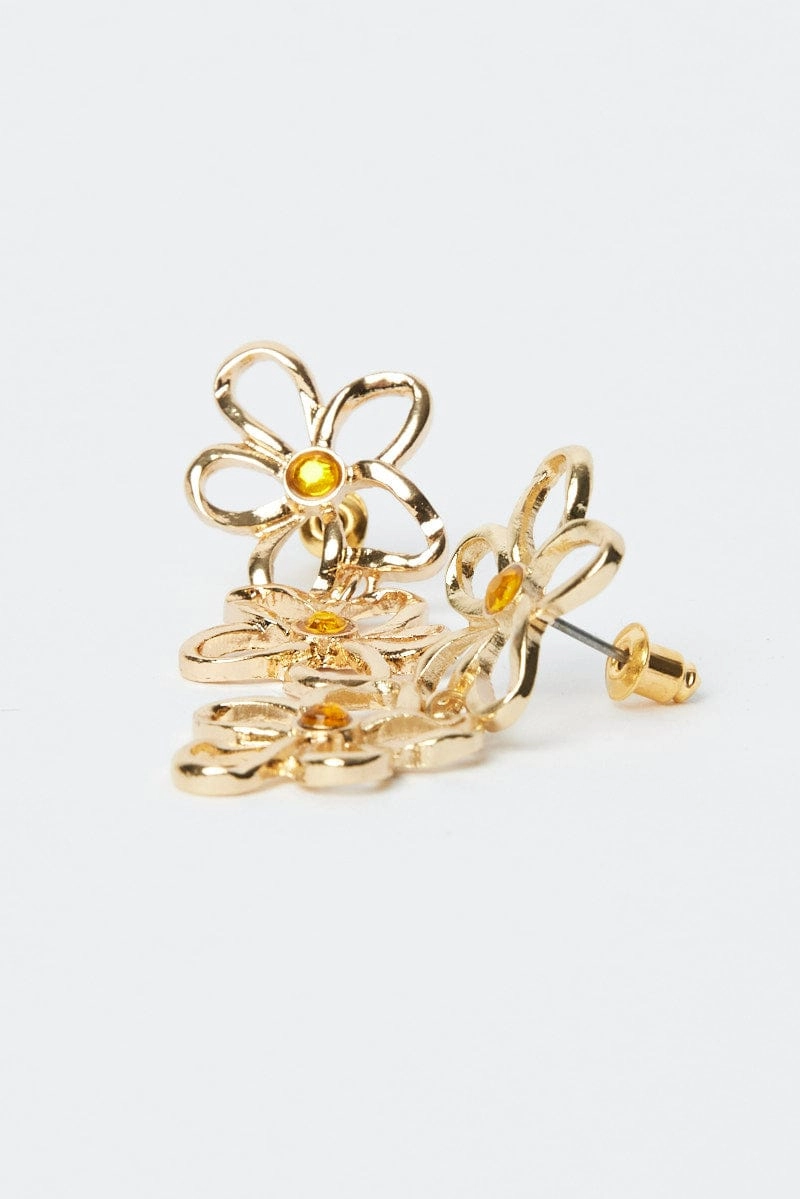 Gold Flower Earrings
