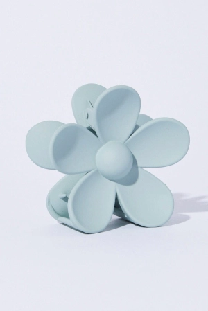 Green Flower Design Hair Claw Clip