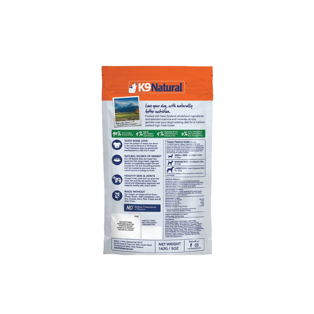 K9 Natural Lamb Feast Freeze-Dried Topper