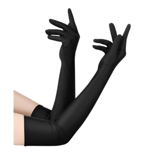 Long Black Elbow Length Gloves