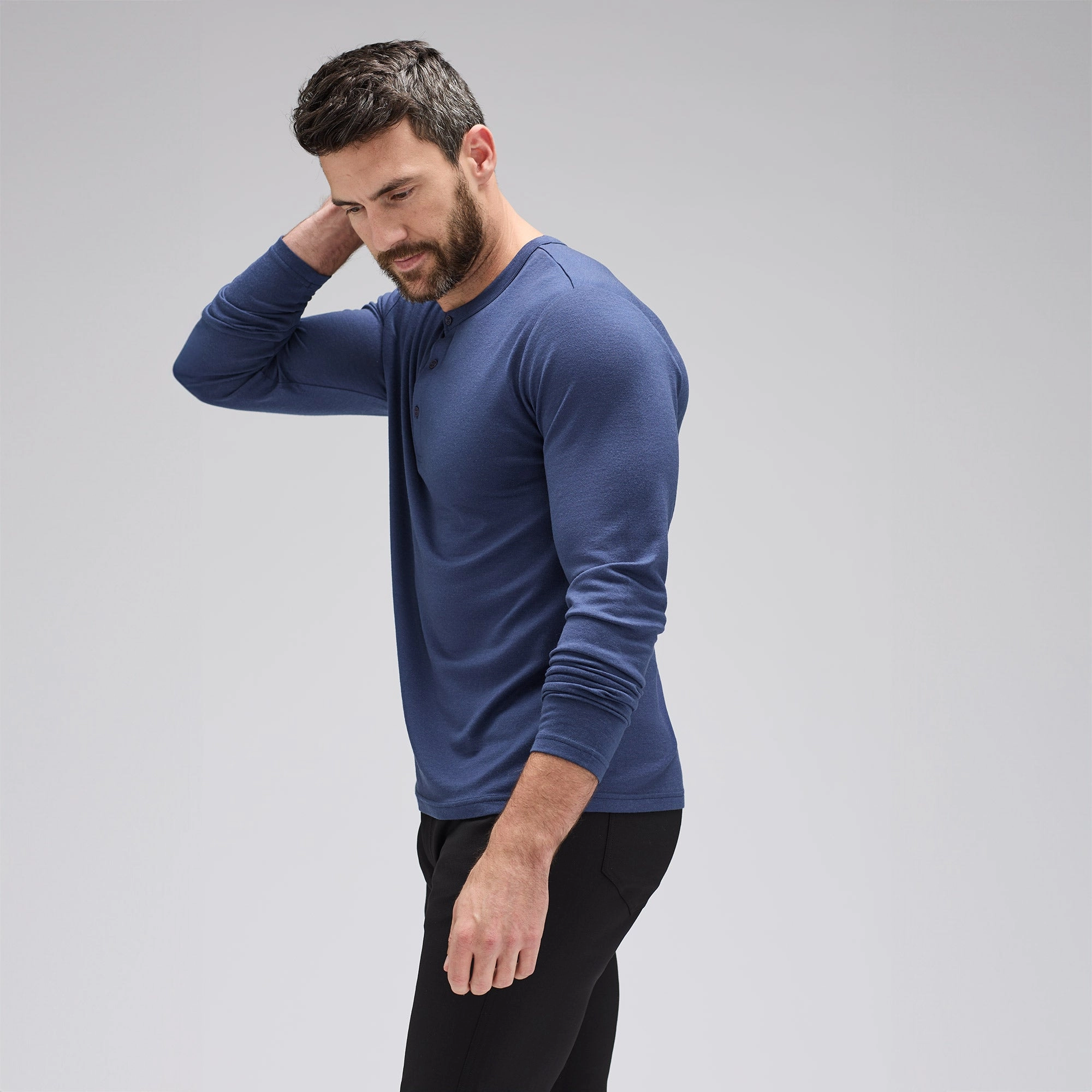 Men's Long Sleeve Merino Henley
