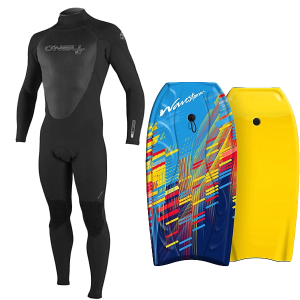 Men's Wetsuit & Bodyboard Package