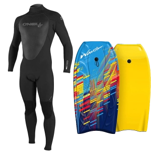 Men's Wetsuit & Bodyboard Package