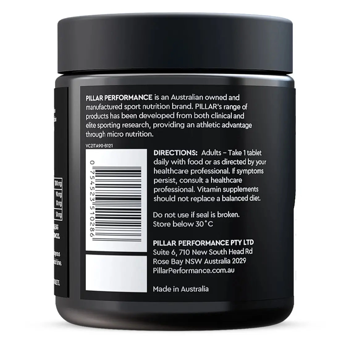 PILLAR Performance Vitamin C   Zinc Immune Tablets