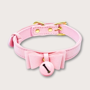 Pink & Gold Bell Choker Collar