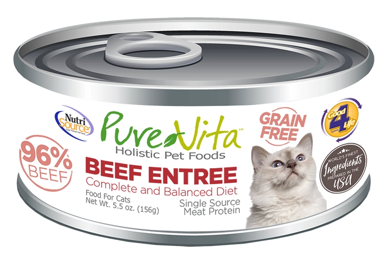 PureVita Grain Free Beef Entree Canned Cat Food