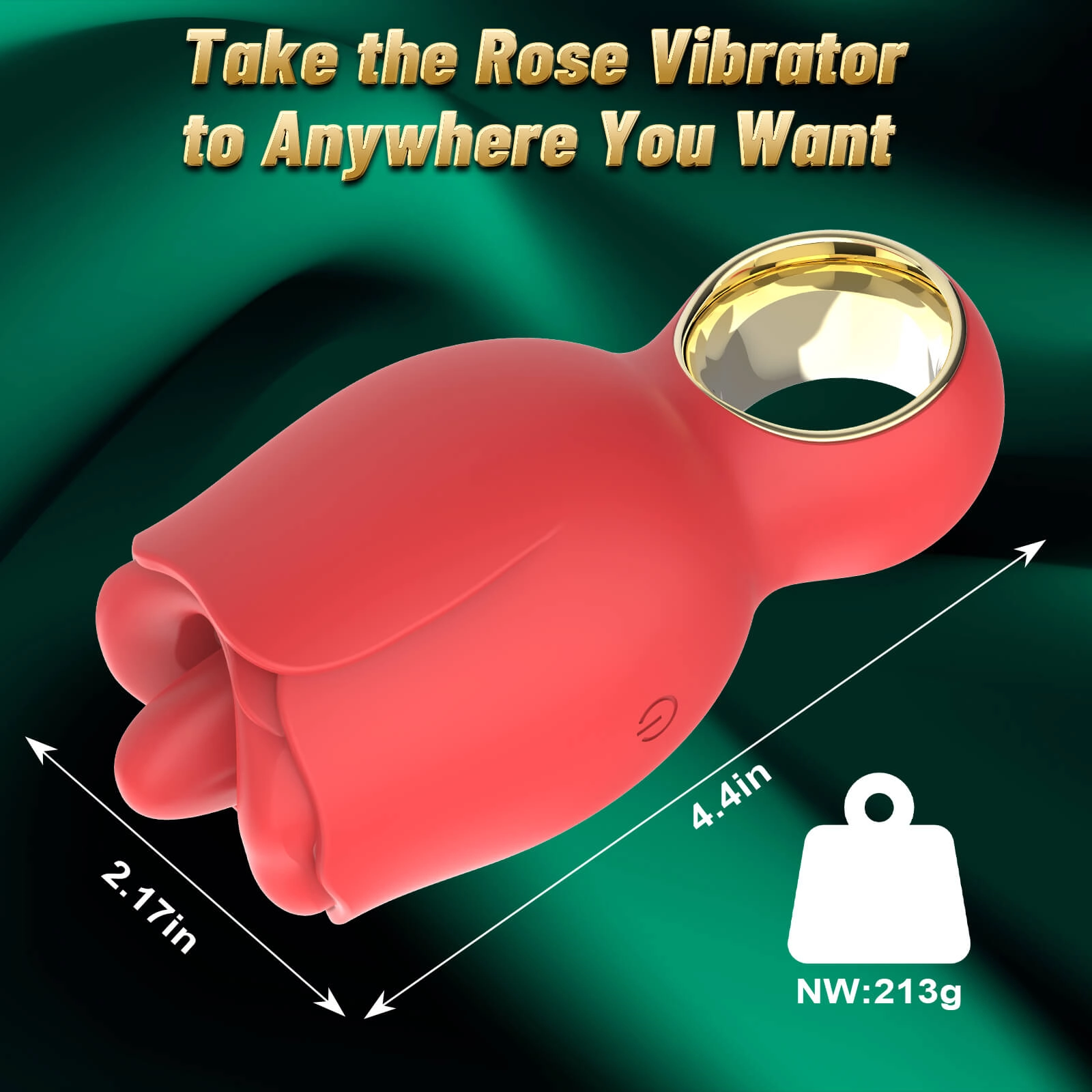 Rosalie Florra – 360° Rotated Tongue Licking Red Rose Bud Vibrator
