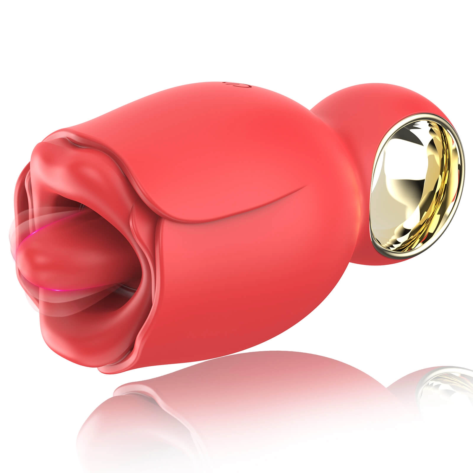 Rosalie Florra – 360° Rotated Tongue Licking Red Rose Bud Vibrator