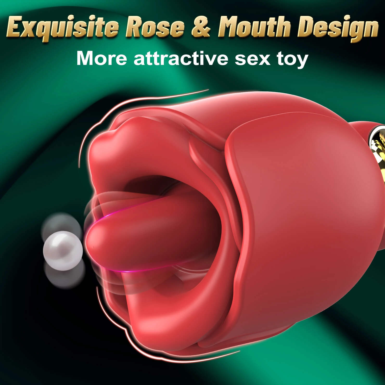 Rosalie Florra – 360° Rotated Tongue Licking Red Rose Bud Vibrator