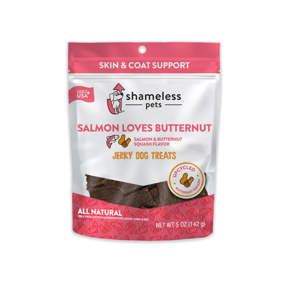 Shameless Pets Salmon Loves Butternut Jerky Bites