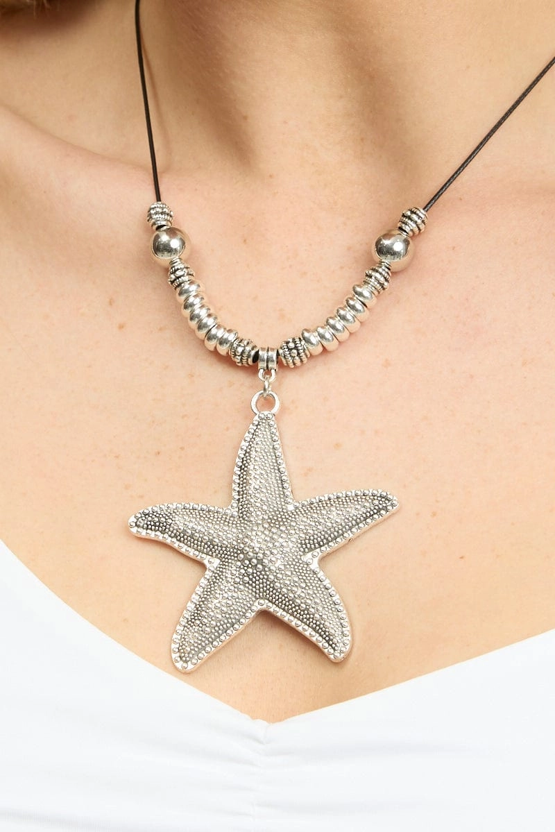 Silver Starfish Necklace