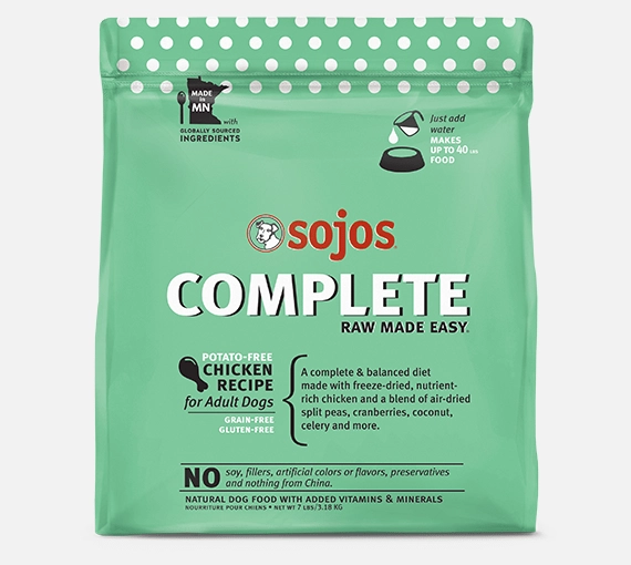 Sojos Complete Chicken Recipe Adult Freeze-Dried Grain-Free Raw Dog Food
