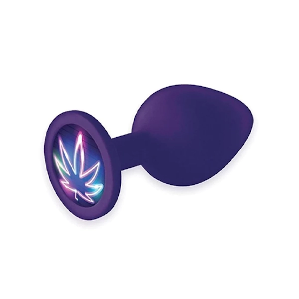 The 9's - Booty Talk Silicone Butt Plug Neon Leaf - Purple