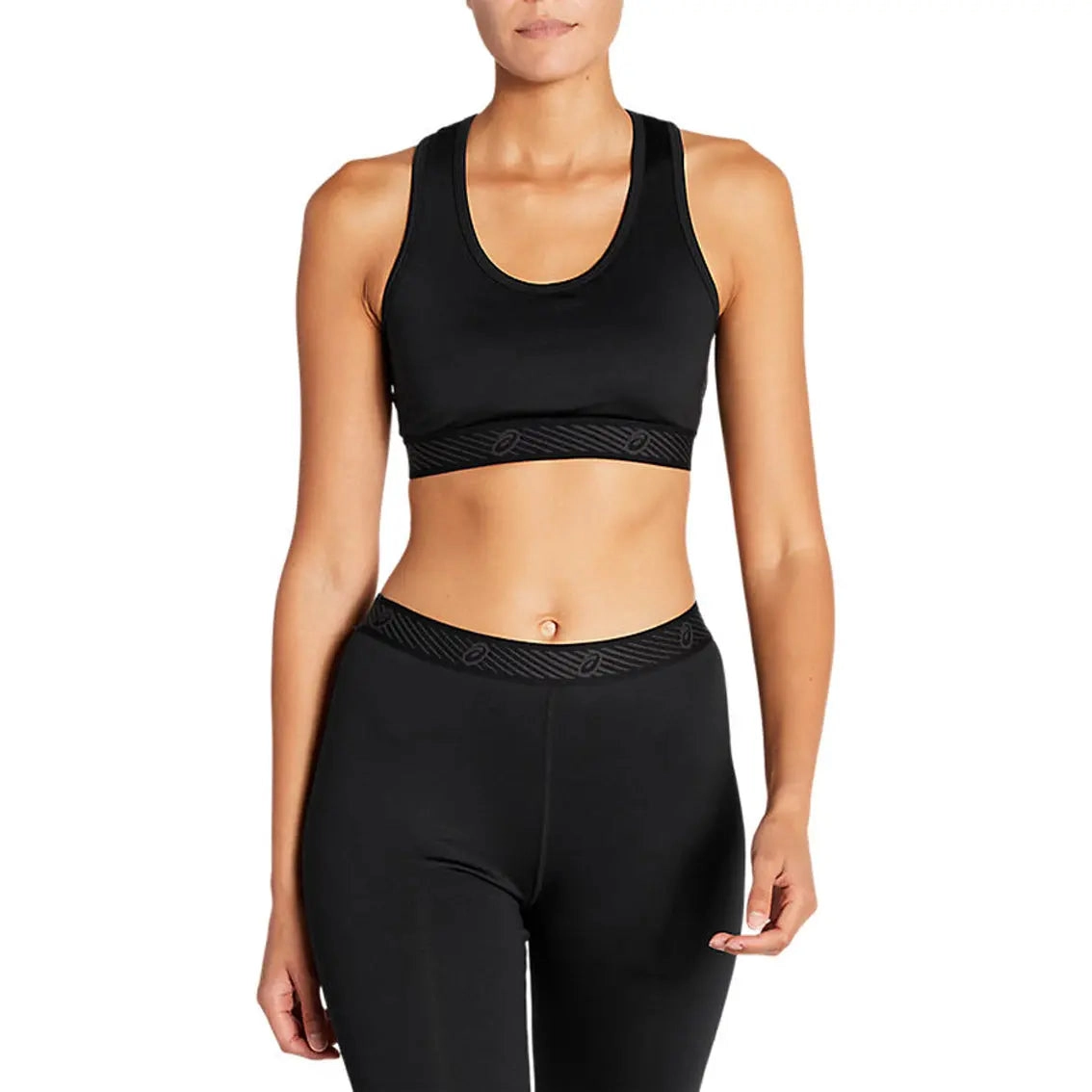 Womens ASICS Logo Sports Bra - Performance Black